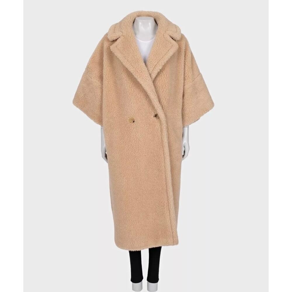 Max Mara Beige Teddy Coat - Size 44/L